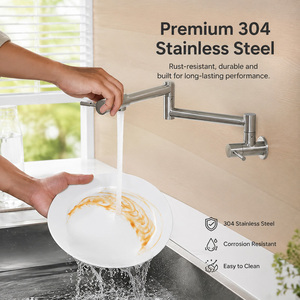 Heavy Duty 304 Stainless Steel Modern Dual Handle Wall-Mounted Medical Grade Fixtures