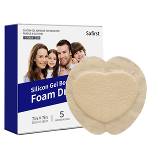 Hons Medical Sterile Highly Absorbent 18*18 cm Bordered Silicone Adhesive Foam Dressing