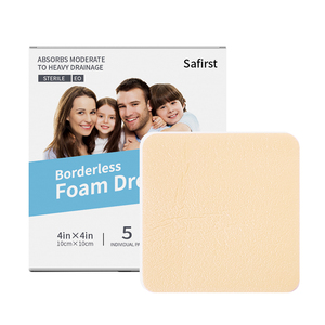 Self Adhesive Borderless Foam Dressing 4in X 4in Absorbent Foam Wound Dressing
